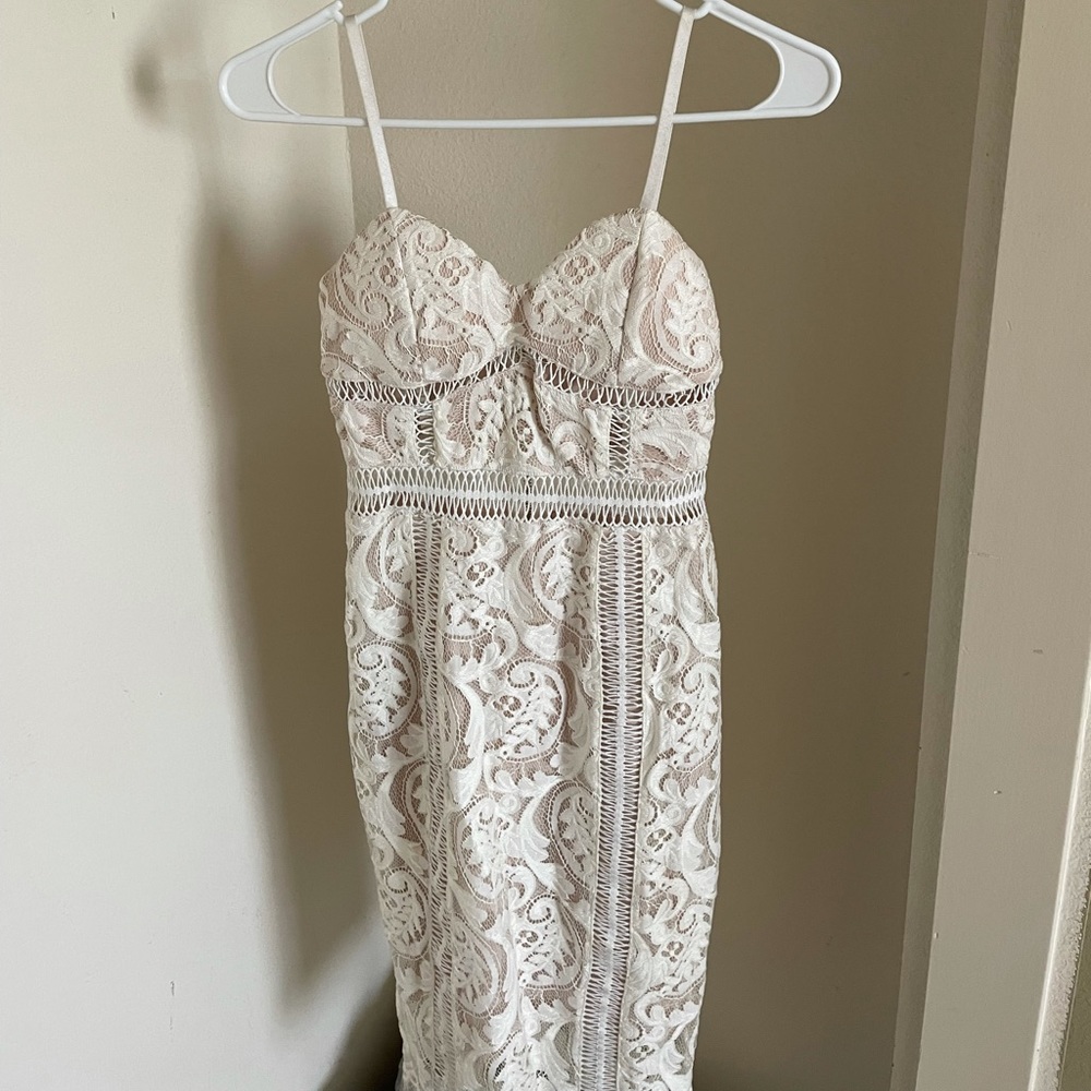 Fashion Nova ivory lace beach wedding dress